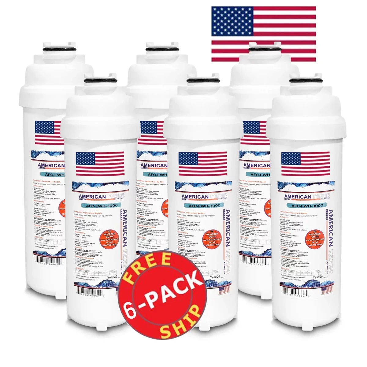 , Compatible AFC-EWH-3000 6 Filter , in - # Water AFC Made U.S.A. Filters , with Brand HTVZ8SS-NF Model -