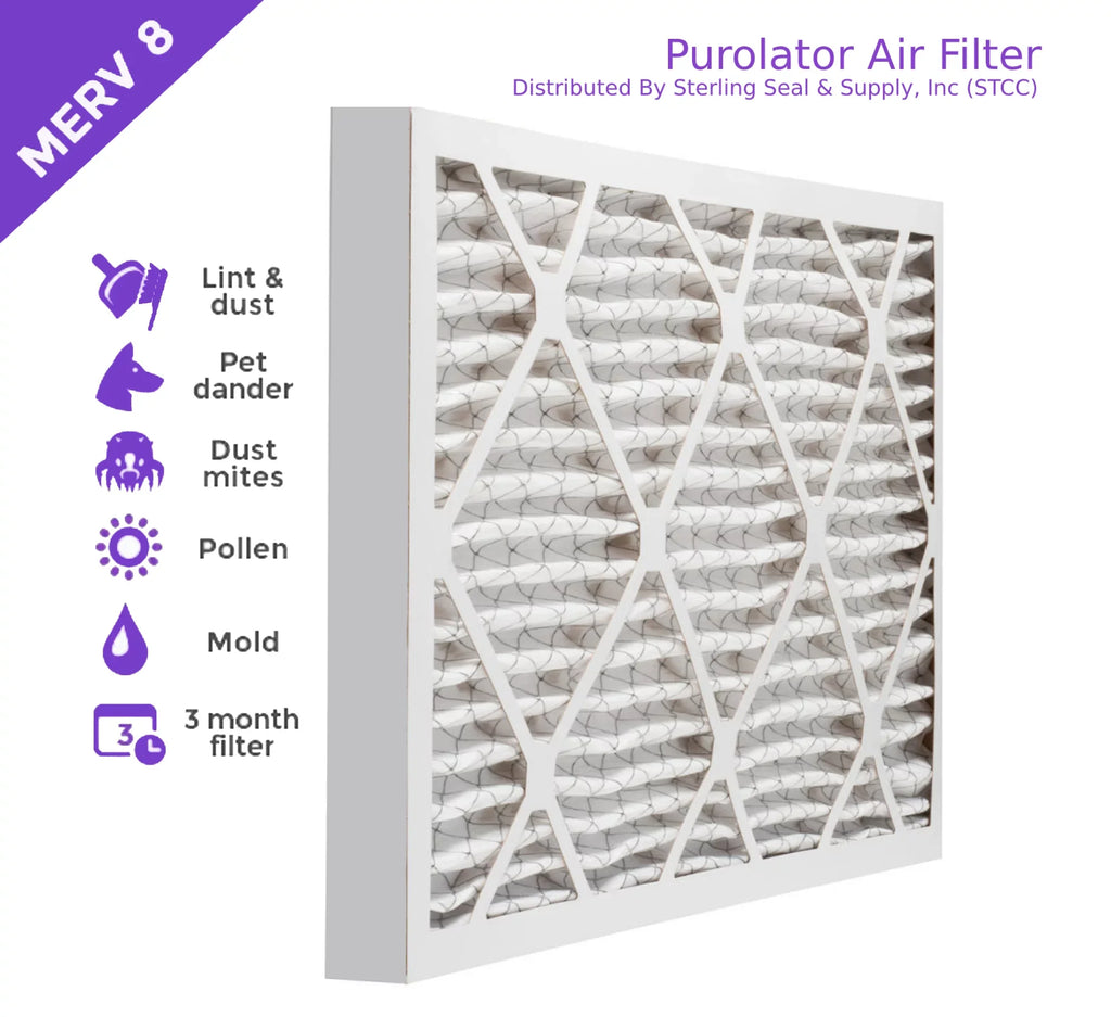 Pleated Air Purolator DMK80 Pack) Filter, 18x18x2, Extended MERV Mechanical (6 8, Surface