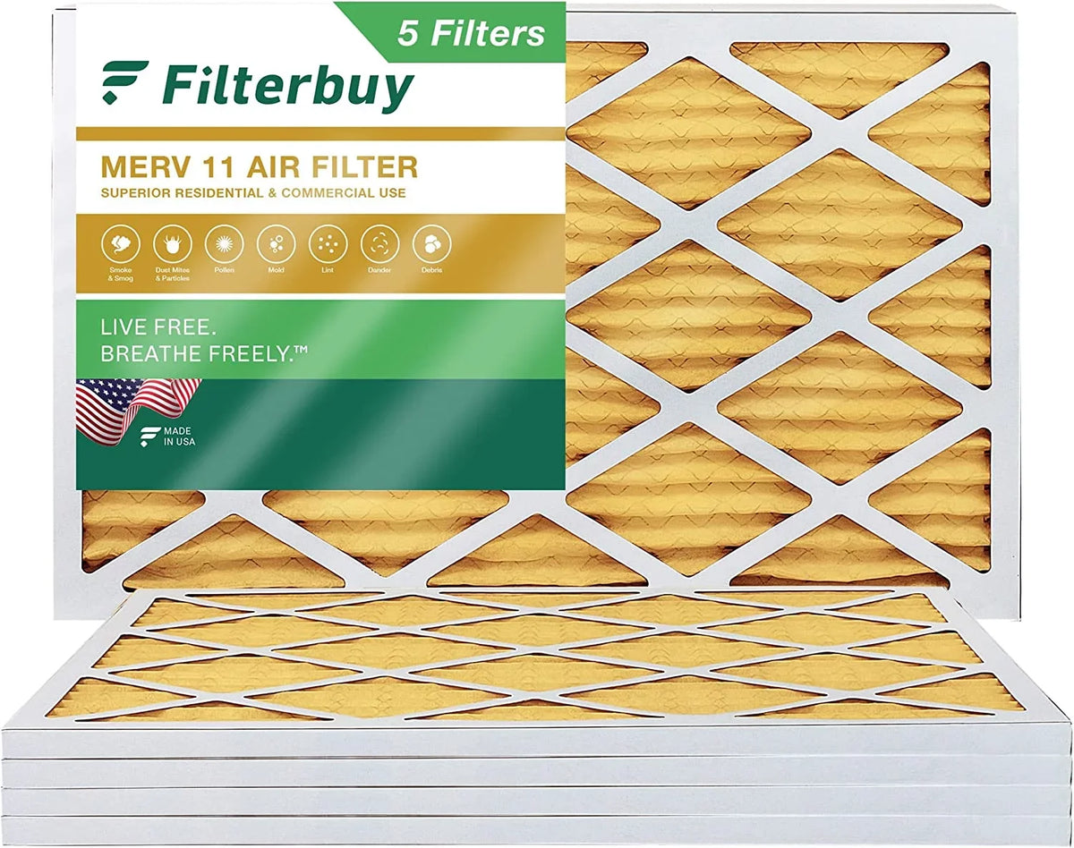 Pleated (5-Pack) AC Filters MERV Air 11 HVAC 20x30x1 Furnace Filterbuy