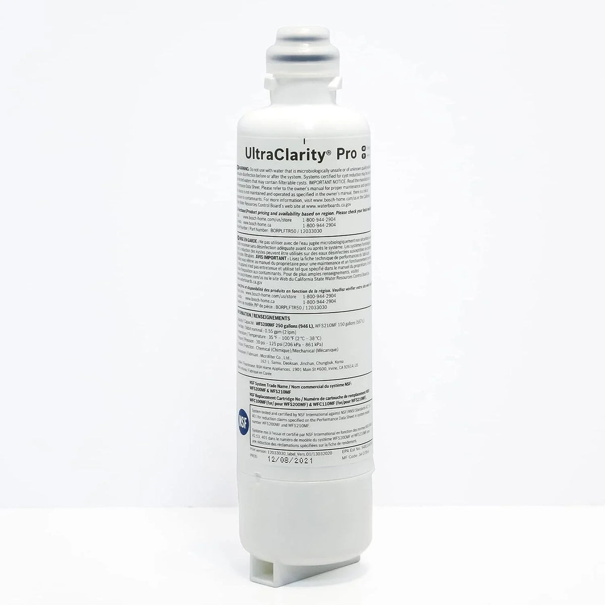 Pack Water Filter, REPLFLTR55 Pro Bosch of RA450022, 4 BORPLFTR50,BORPLFTR55, UltraClarity Replacement/Compatible