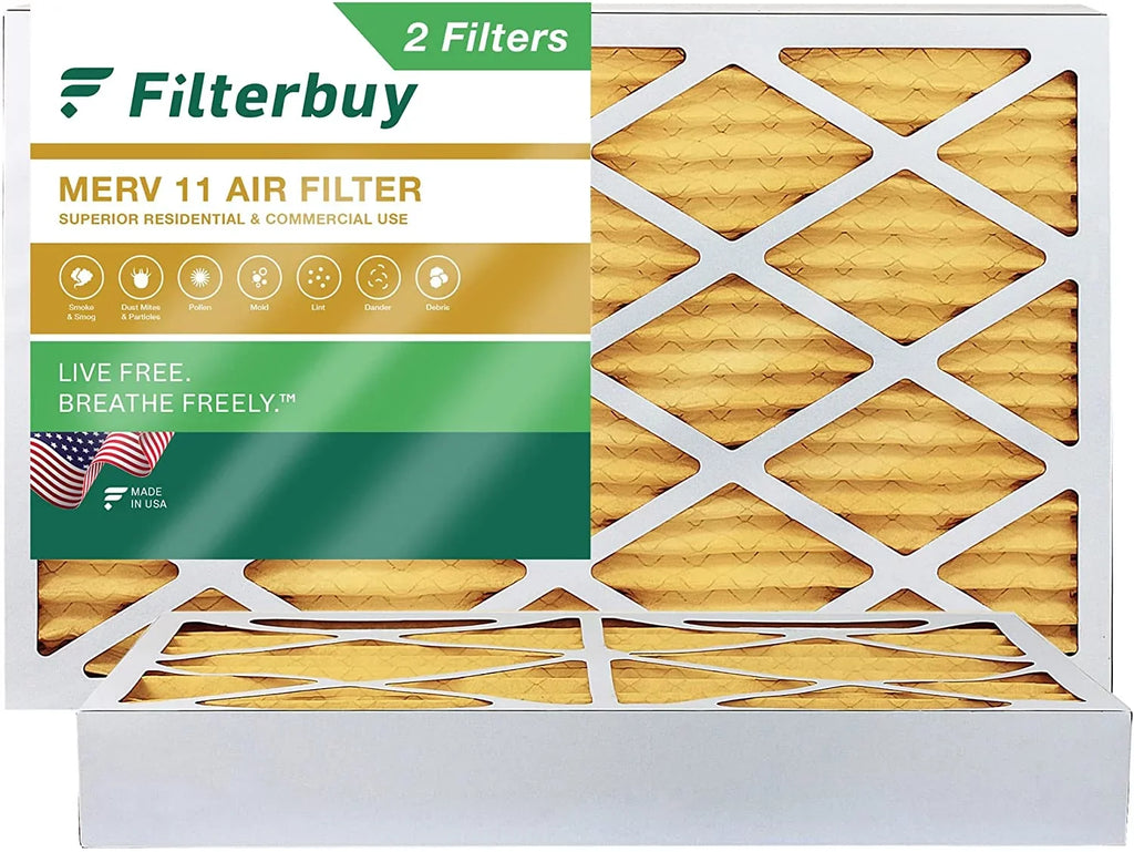 Pleated Furnace HVAC Filters Air Filterbuy (2-Pack) 11 MERV AC 12x24x4