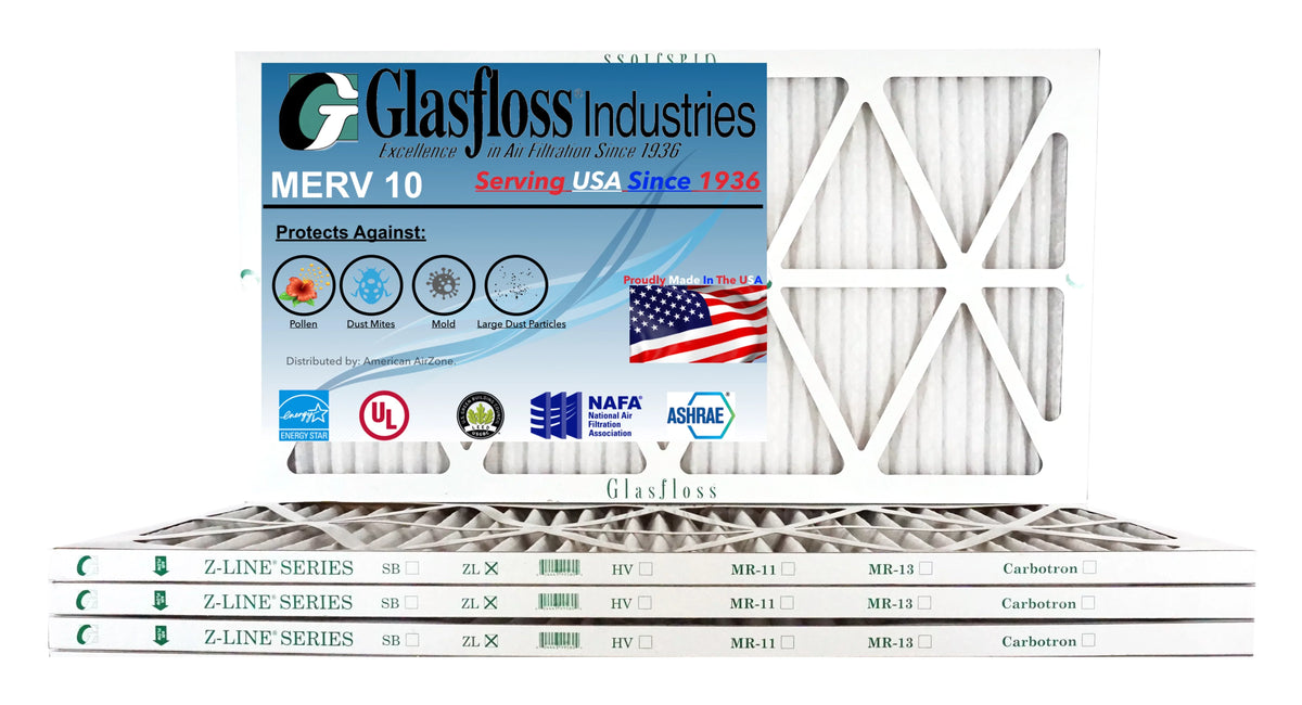 17.5 Furnace - Glasfloss (Actual MERV 18x27x1 26.5x7/8 Air Filter USA - 10 x Size: - -Qty:4 inch) Made in
