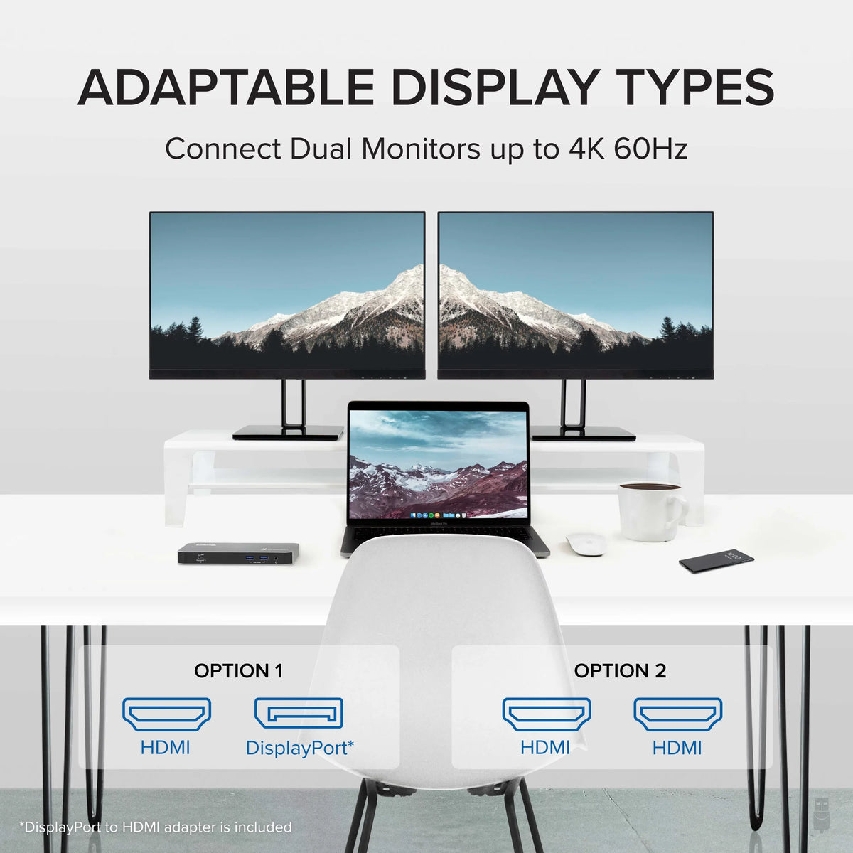 and Windows Charging, and Laptops, HDMI, Mac with Jack and Thunderbolt Ethernet, 3.0, Gigabit 96W USB-C 2x Compatible Plugable 3x 40Gbps USB-C, USB Dock Audio - DisplayPort with