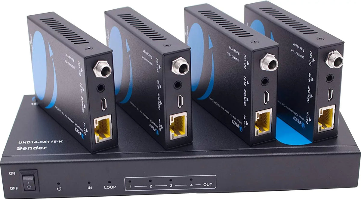 115 With to Extender EDID Up Over Remote OREI Ft Splitter Out - Cable by Multiple 4:4:4 Latency 4K@60Hz HDCP Management Loop 4K Low IR - HDMI CAT6/7 - Single 1x4 Support Full 2.2 -