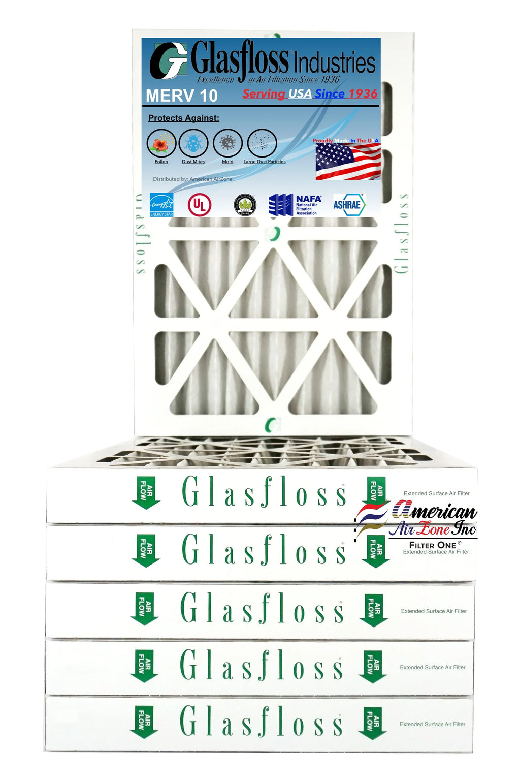 '- - or USA. Home MERV Made HVAC - - Pleated 10 Filter Glasfloss (Pack The AC Office Filter Air - 6) Furnace Filter In - or of Air 15x20x2 2" Air