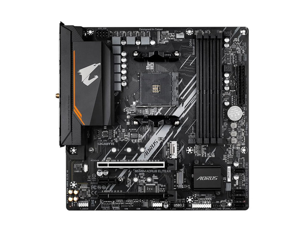 Micro-ATX 4.0 B550 3.2 AM4 GIGABYTE Gen Single B550M M.2, USB (rev Motherboard GbE with 1.3) ELITE PCIe Realtek AORUS AMD SATA 6Gb/s, 1, LAN, AX