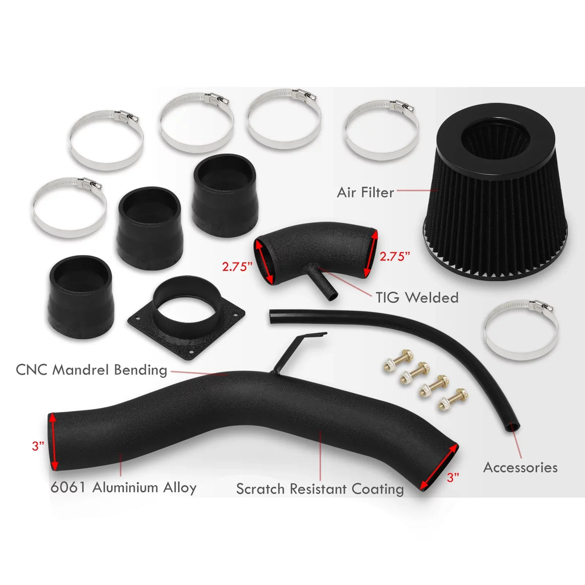 06 L31 2002 02 Compatible/Replacement Short Piping AJP Distributors Intake Black 04 Cold Pipe For SRI System 2006 JDM CAI 05 2003 Air l4 2.5L 03 Nissan Ram Aluminum Induction Filter 2004 2005 + Altima