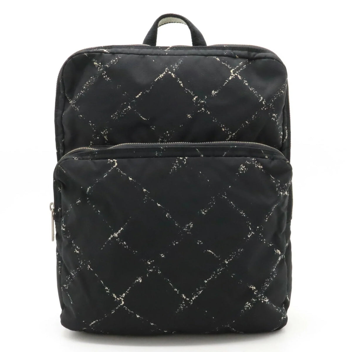 Nylon Daypack Travel CHANEL Rucksack (Good) Jacquard Line Chanel Black Old Backpack Pre-Owned
