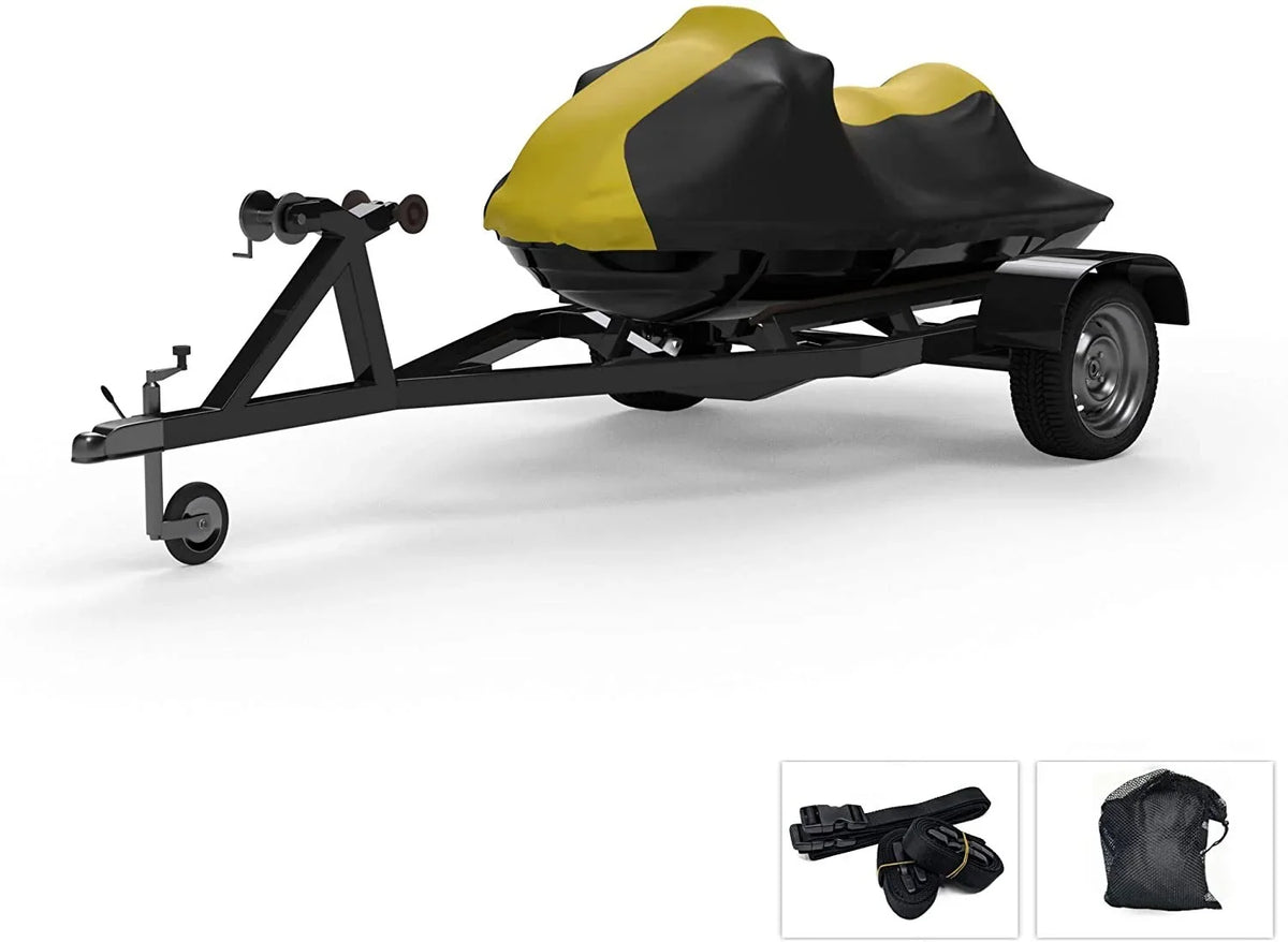 Weather Bag Yellow/Black Wave VX Trailer Covers Cruiser for Storage - Ski Protects Includes Trailerable - Weatherproof & from More! - All & Sun, Runner HO Rain, Straps Jet Yamaha 2015-2019 -