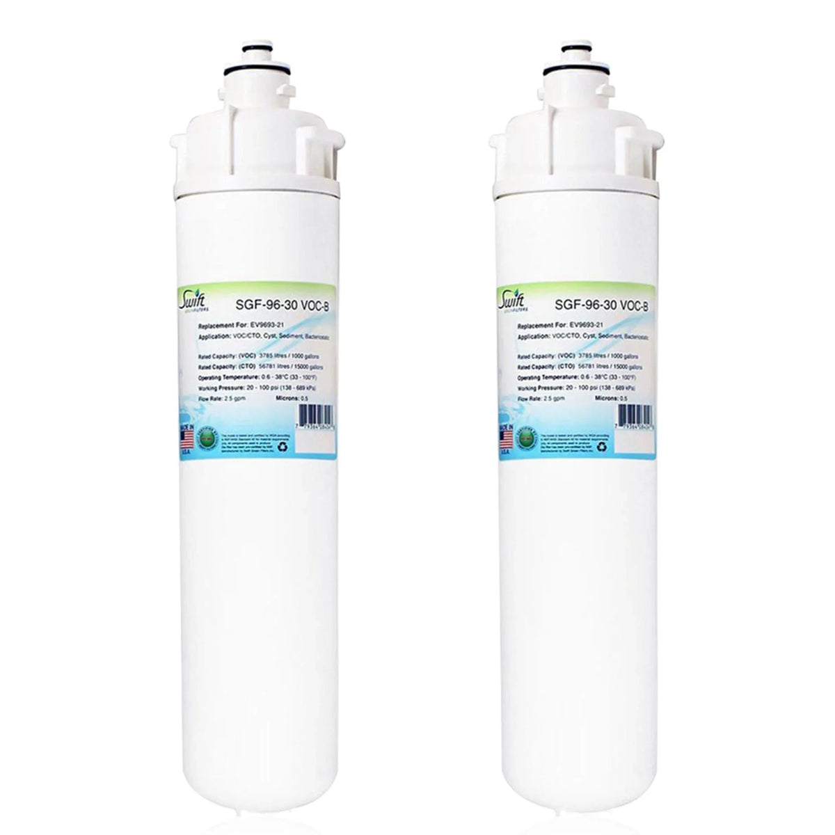 VOC-B in Compatible of EV9623-21, Filter Green Made Water SGF-96-30 (Pack Filters Swift Commercial for 2) USA